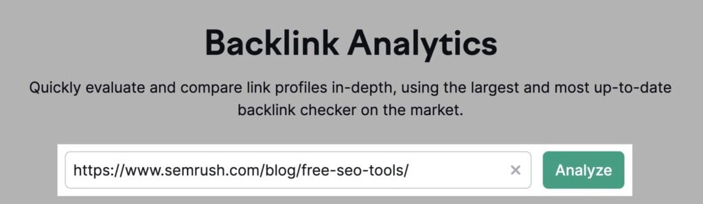 Backlink analytics